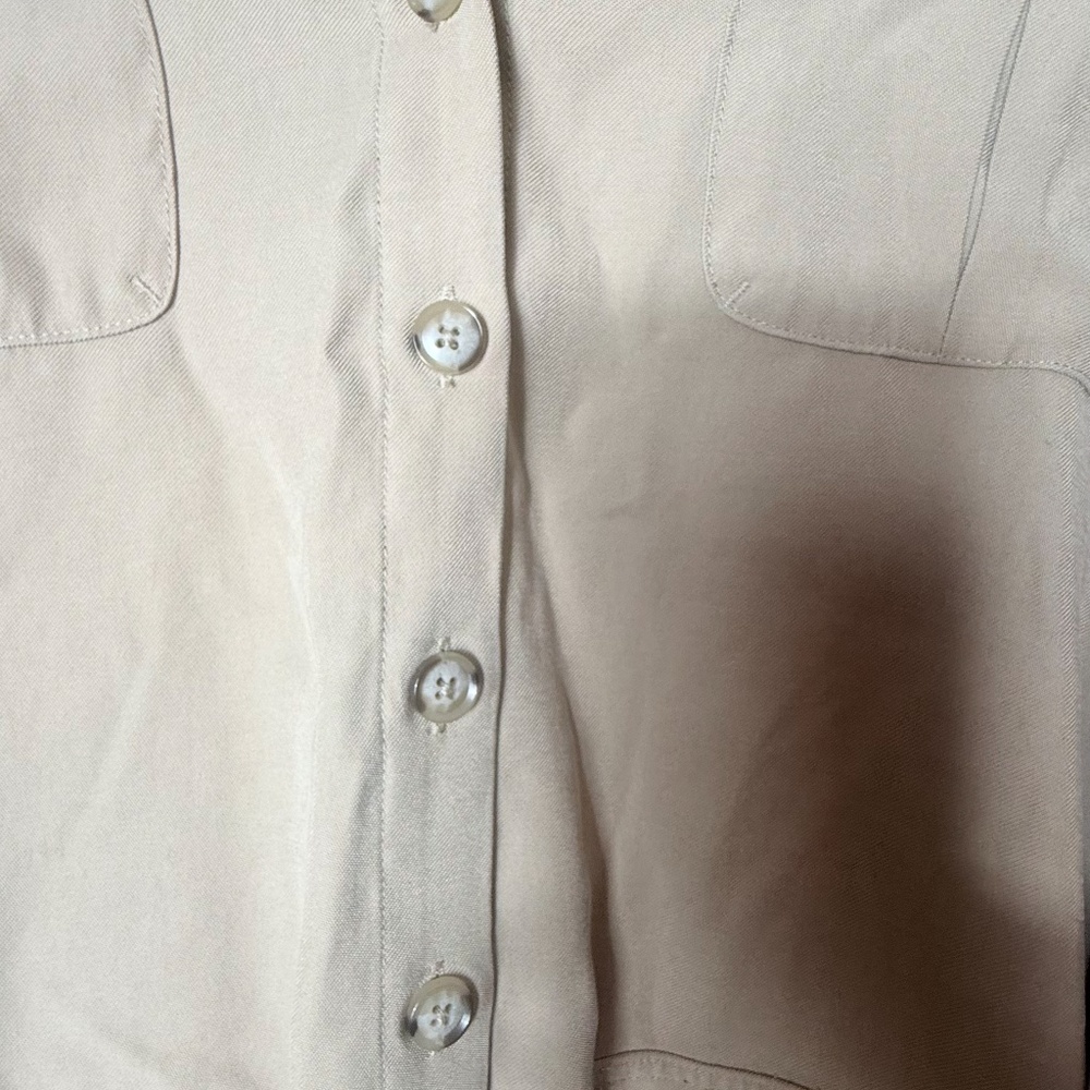 Tuckernuck Khaki Hugo Tan Shirt Dress Mini Short Sleeve Utility Size XS (A) - Picture 7 of 8